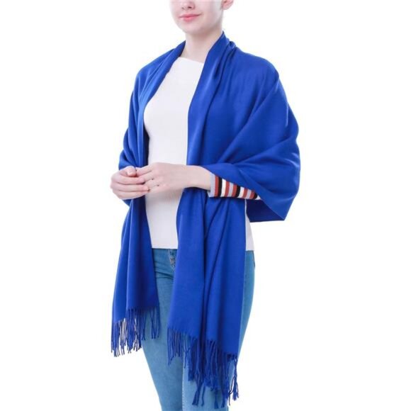 Pashmina Scarf and Shawl - Soft Light Blue - Picture 1 of 4